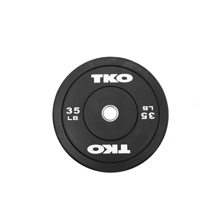 35 lb TKO bumper plate with white lettering