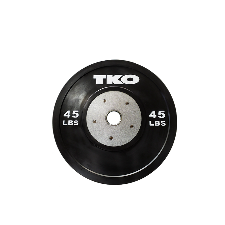 45 lb black competition bumper plate for Olympic barbells