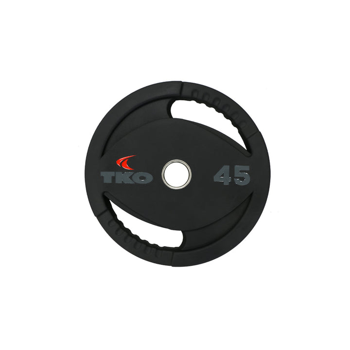 45 lb Olympic urethane grip plate with integrated handles
