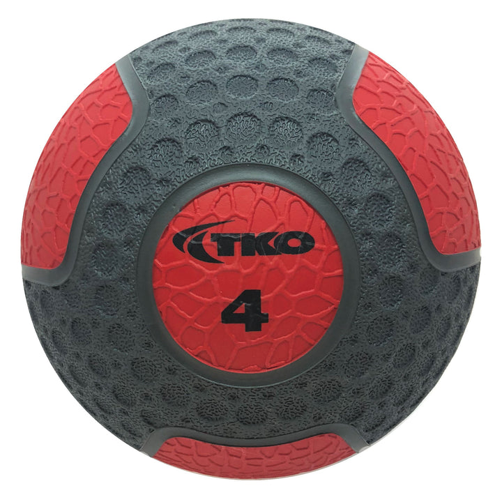 TKO 4 lb medicine ball with durable rubber construction and grip texture