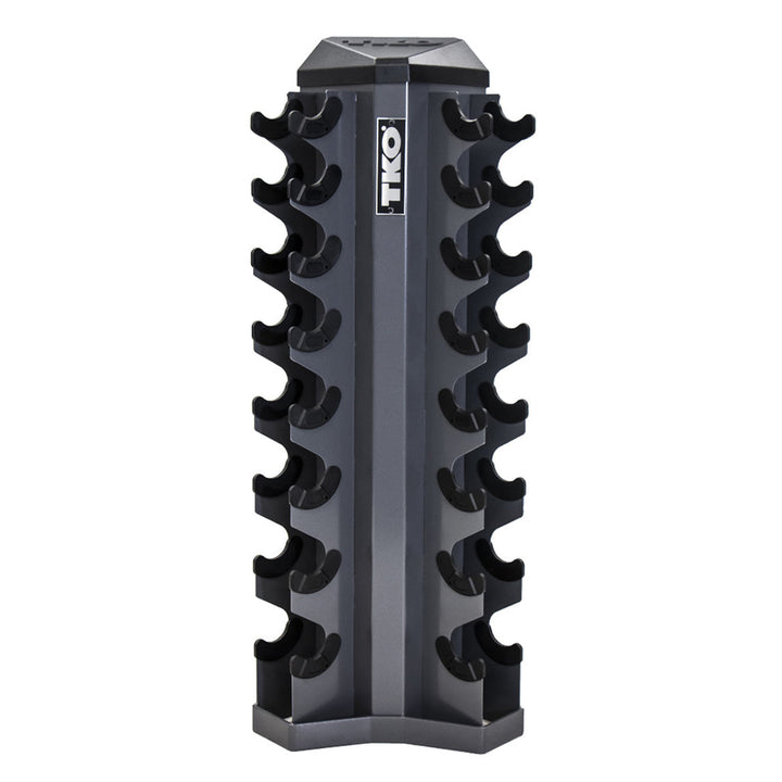 TKO 8 pair vertical dumbbell rack with front-load storage design