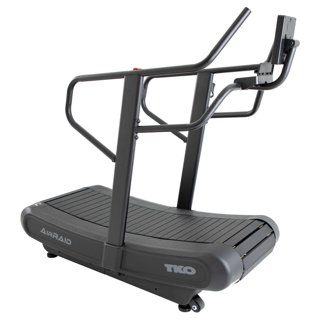 TKO AirRaid curved manual treadmill designed for self-powered sprint, endurance, and high-intensity interval training workouts