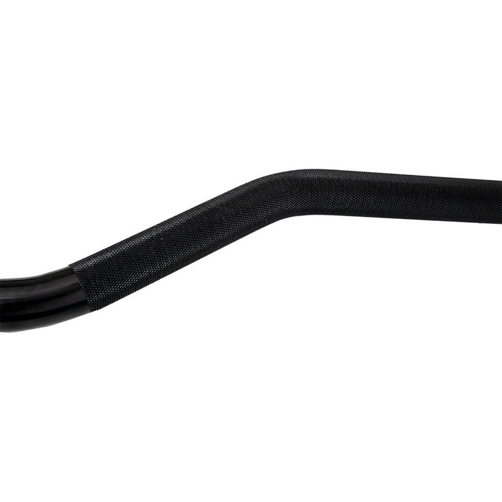 Close-up showing cambered section of TKO Olympic camber bar