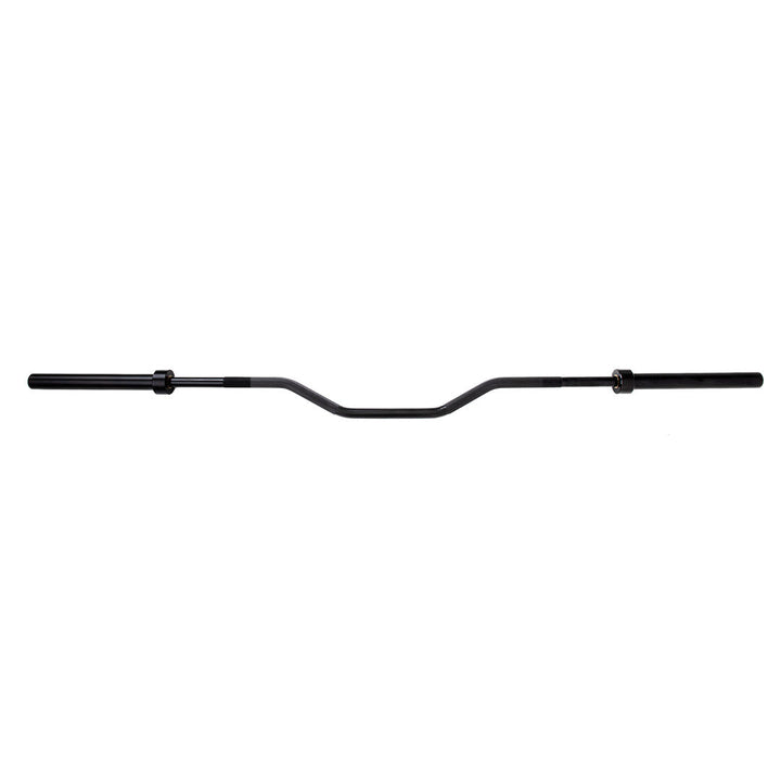 Full-length view of TKO Olympic camber bar with cambered shaft design