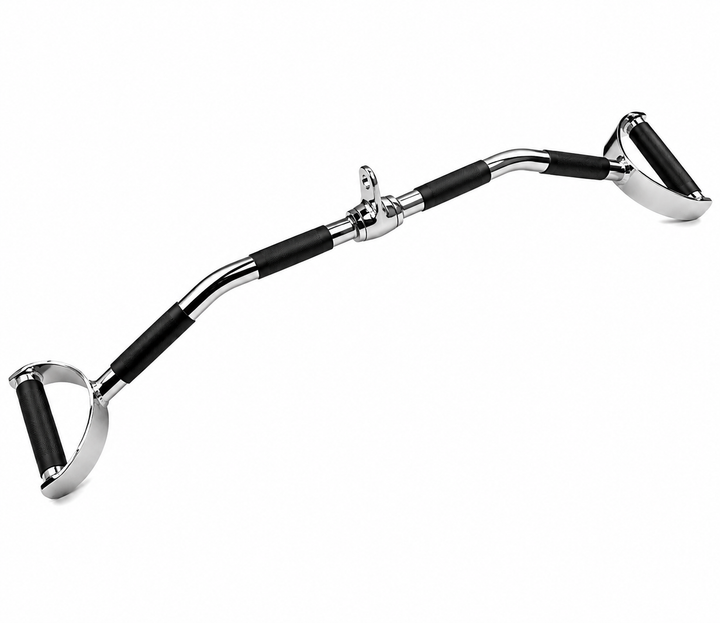 TKO Chrome Lat Bar with angled design and polyurethane grips