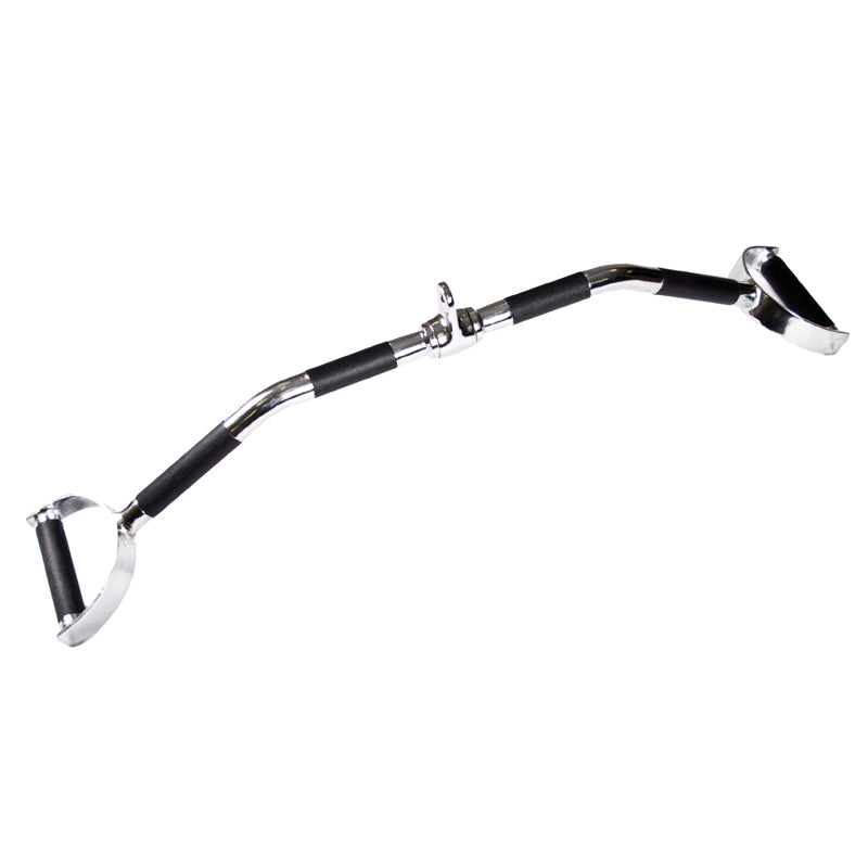 TKO Chrome Pro Style Lat Bar with angled design and polyurethane grips