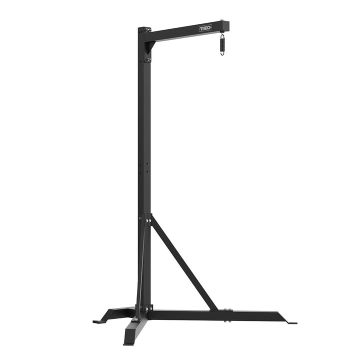 TKO commercial heavy bag stand with heavy-duty steel frame for boxing and combat training.