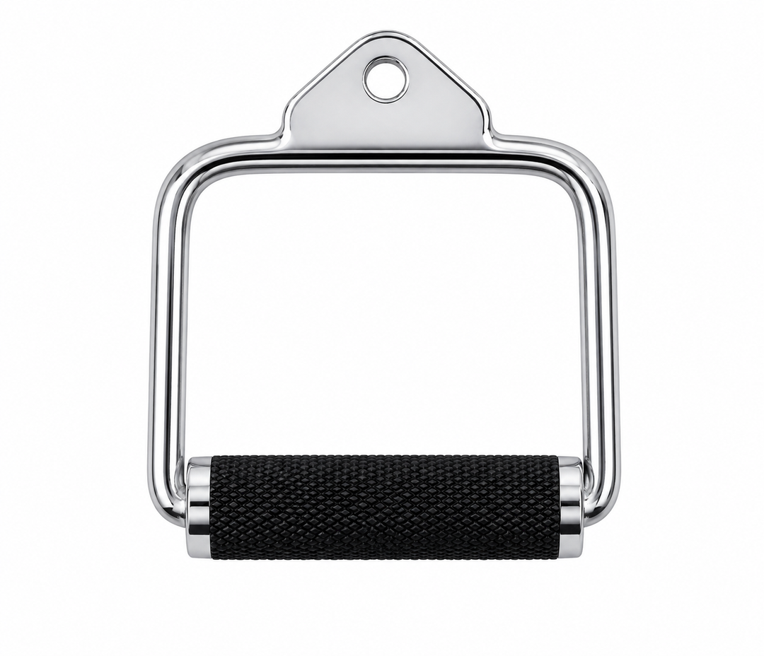 TKO deluxe stirrup handle with chrome frame and textured grip for cable exercises