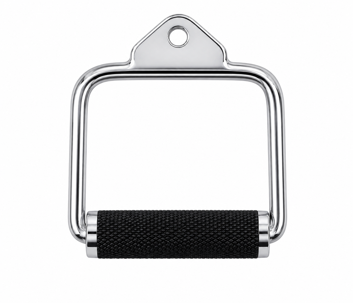TKO deluxe stirrup handle with chrome frame and textured grip for cable exercises