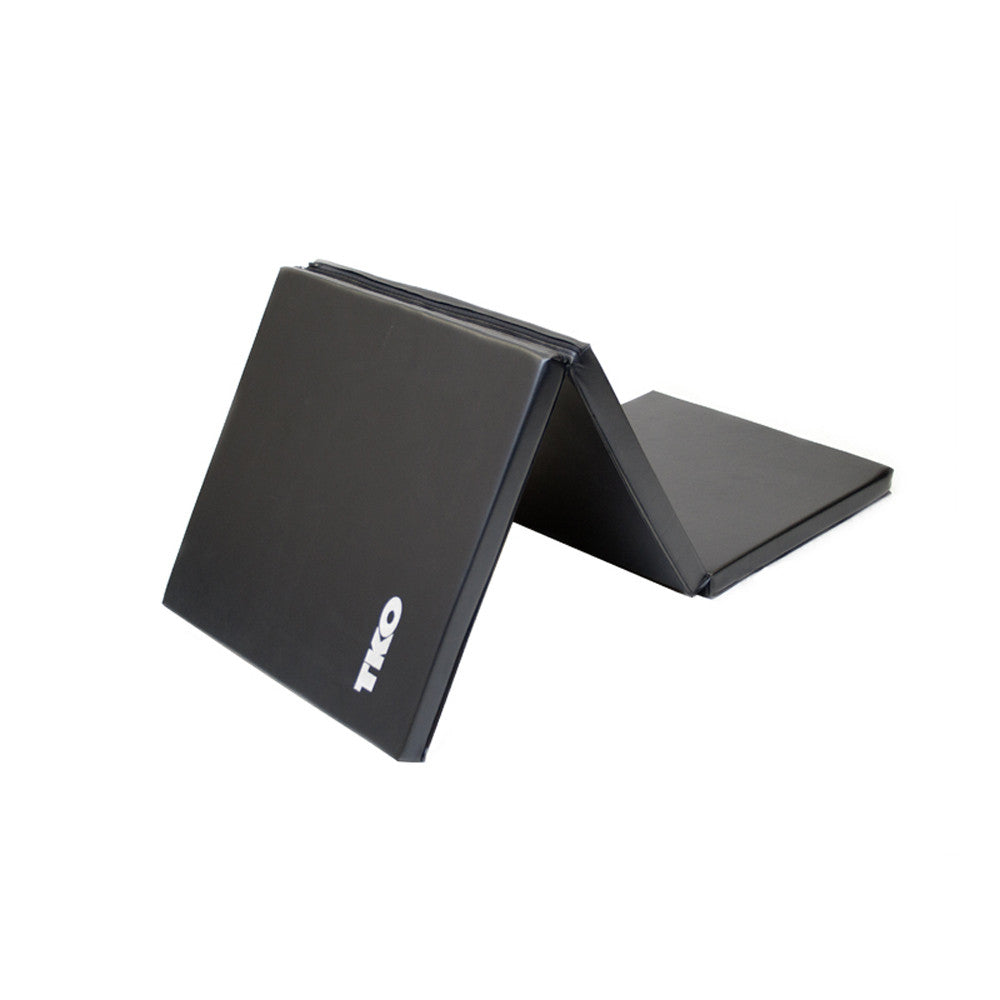 TKO folding exercise mat showing compact folding design for convenient storage