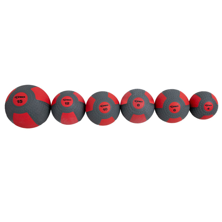Medicine balls ranging from 4 lb to 15 lb included with package