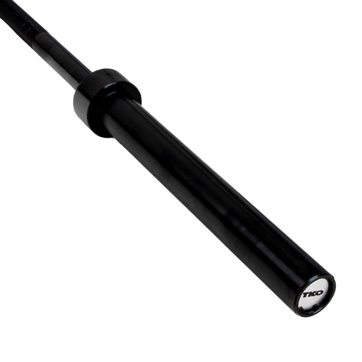 TKO Olympic camber bar with black hard chrome finish and Olympic sleeves