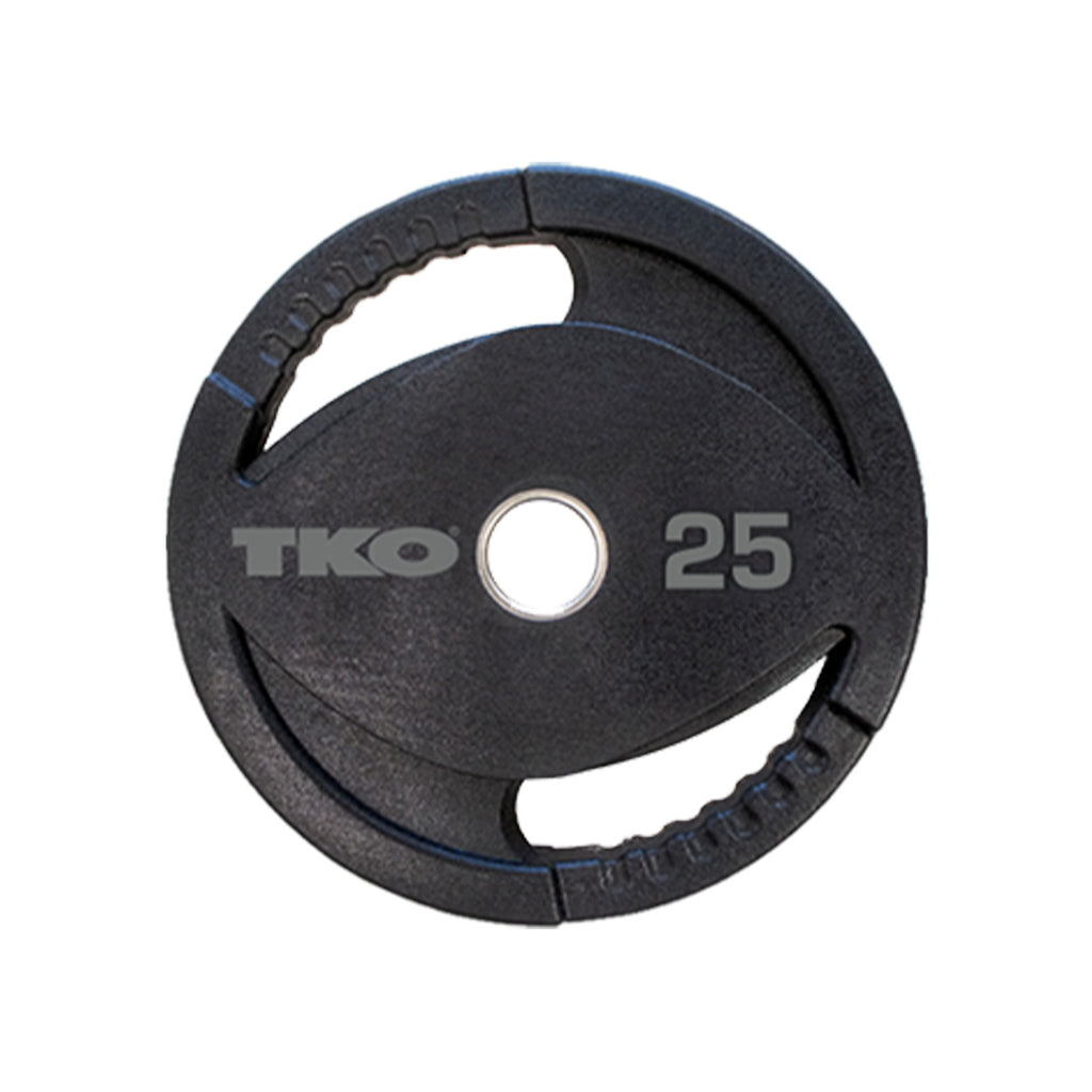25 lb Olympic urethane grip plate for Olympic barbell training