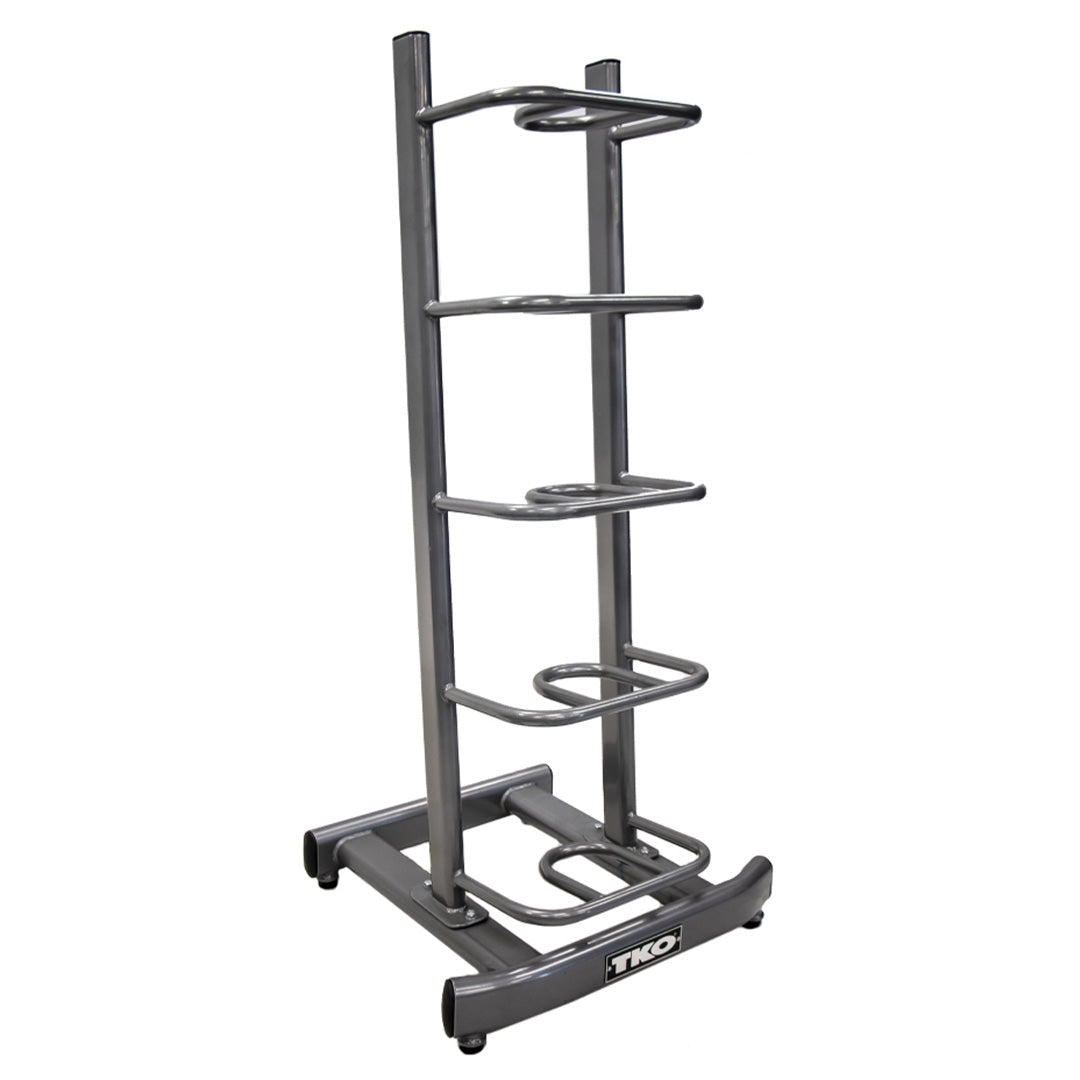 TKO power bag storage rack with five storage levels and compact vertical design