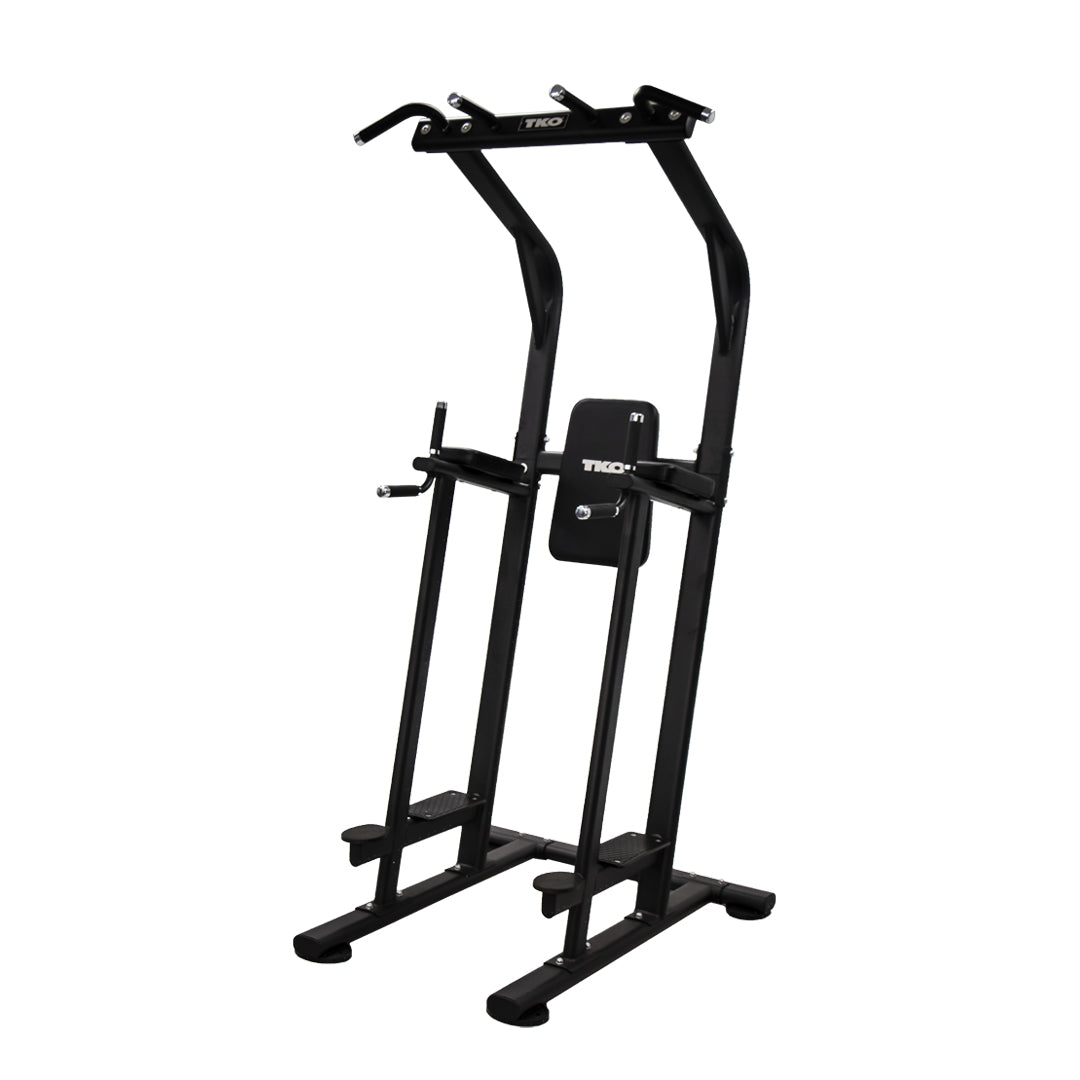 Angled view of TKO power tower showing pull-up and dip station design