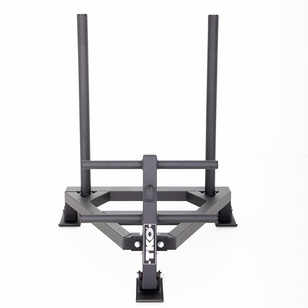 Close-up of non-slip textured push handles on TKO Push Pull Sled