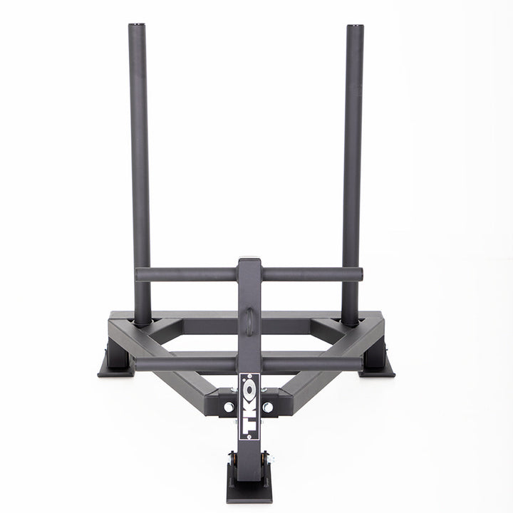 Close-up of non-slip textured push handles on TKO Push Pull Sled