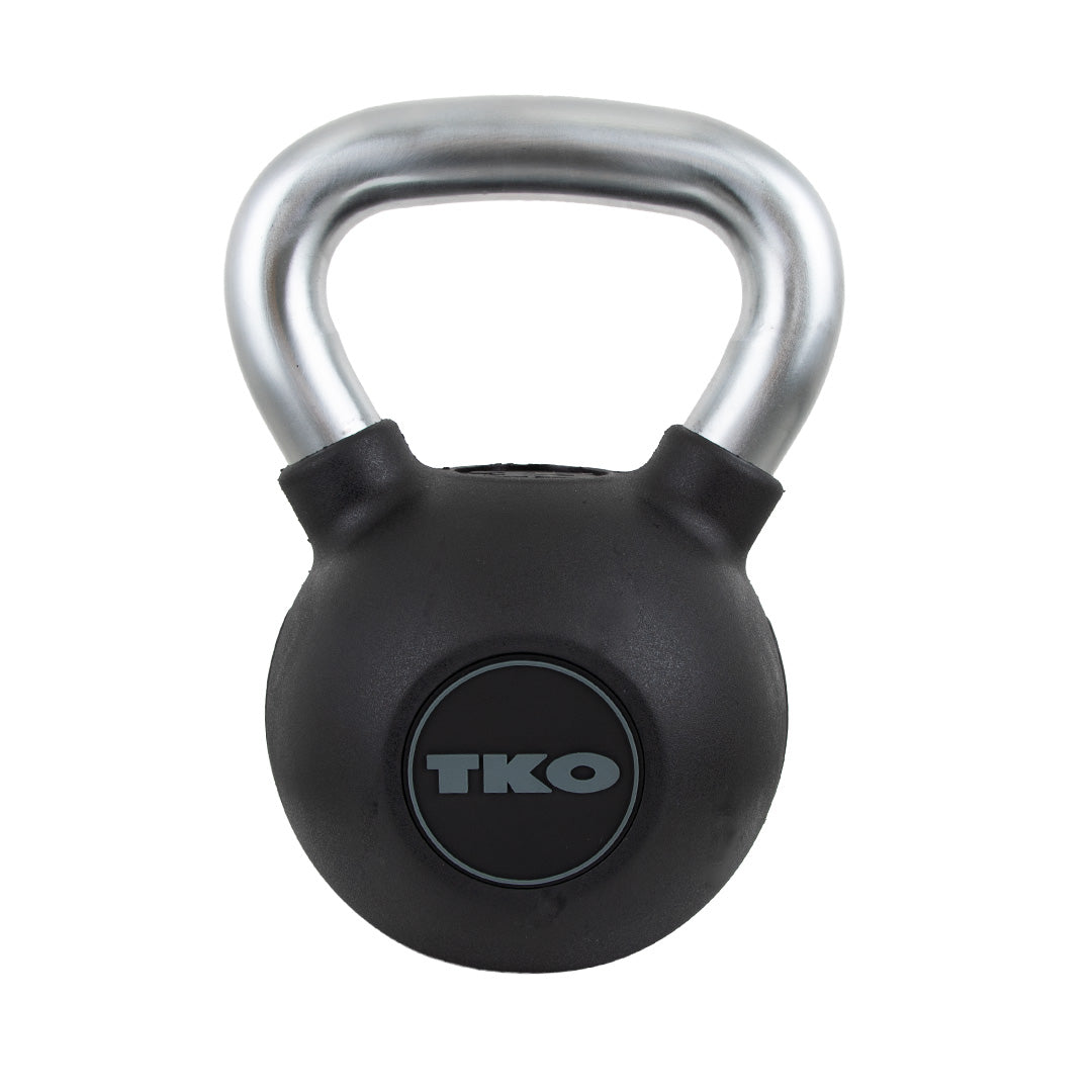 45 lb TKO rubber kettlebell with nickel-plated handle