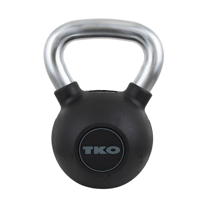 45 lb TKO rubber kettlebell with nickel-plated handle