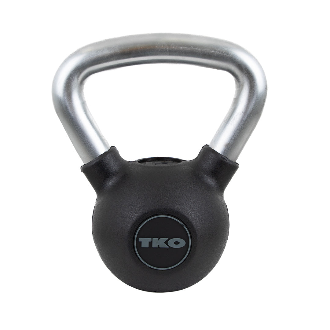 TKO rubber kettlebell designed for strength and conditioning workouts