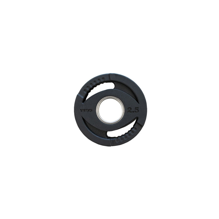 TKO rubber Olympic plate 2.5 lb compact size for incremental loading and controlled strength training progression