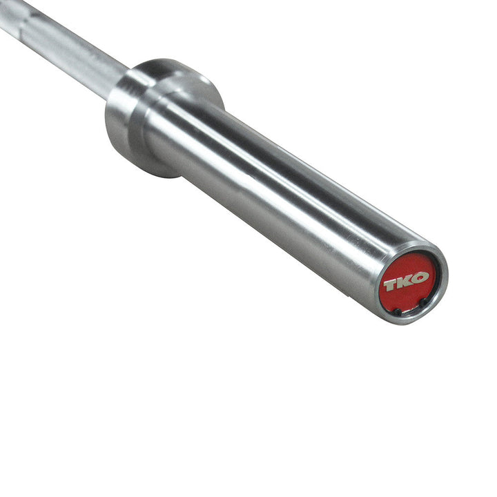 TKO short Olympic power bar with hard chrome finish and steel sleeves
