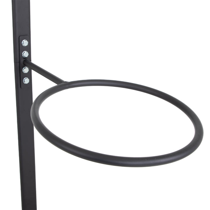 Close-up of circular storage ring on TKO stability ball rack
