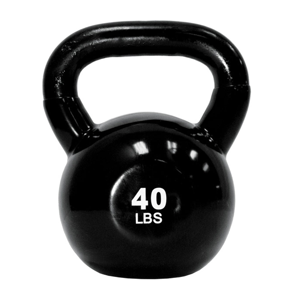 TKO vinyl coated kettlebell in 40 lb size with black finish