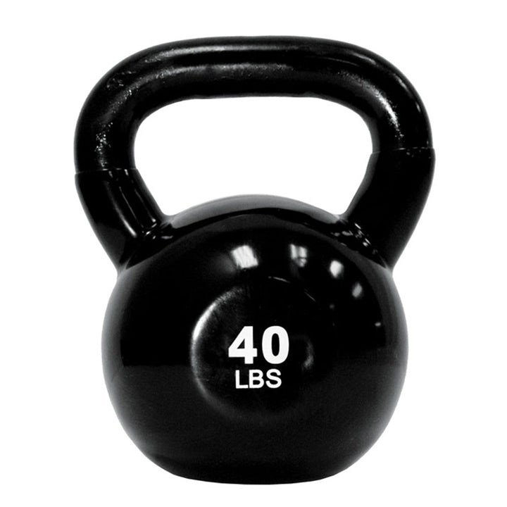 TKO vinyl coated kettlebell in 40 lb size with black finish