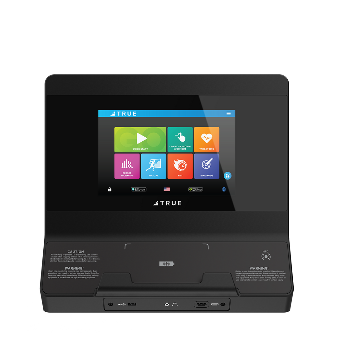 UNITE 10-inch touchscreen console option for the TRUE Apex XRide recumbent elliptical