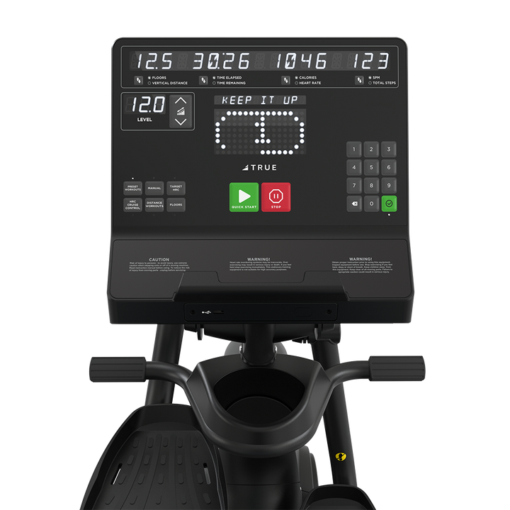 UNITE LED console option for the TRUE Apex XRide recumbent elliptical with digital workout readouts