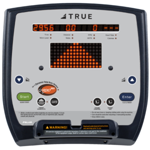 TRUE M30 elliptical Emerge LED console with workout display, navigation buttons, and controls
