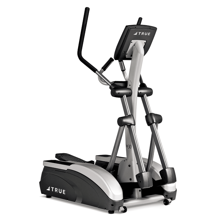 TRUE M30 elliptical from a front angle with pedals, handles, console, and compact base