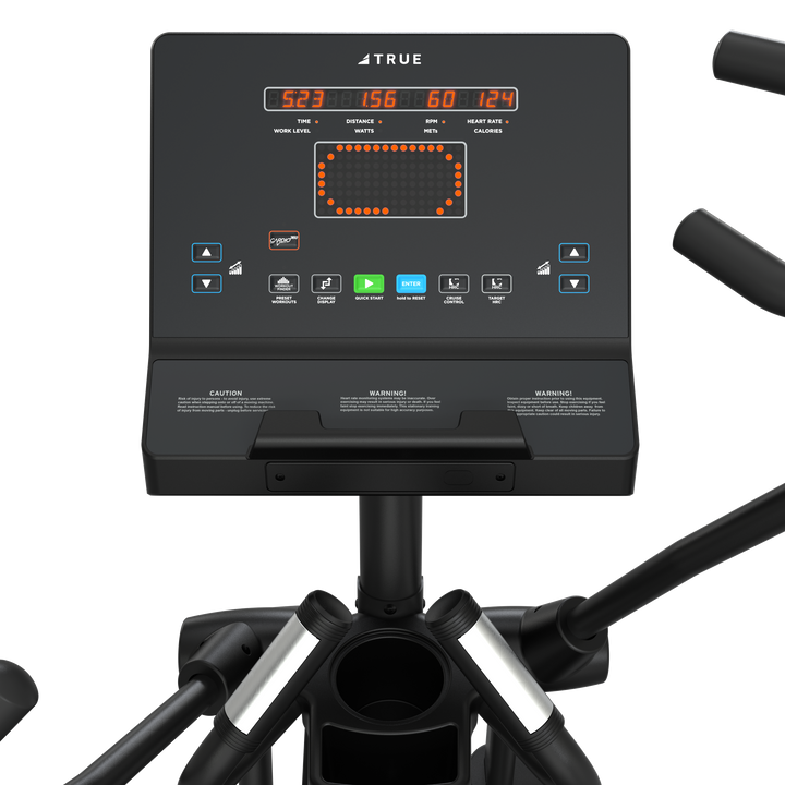 TRUE M50 elliptical Emerge console with digital workout display and control buttons