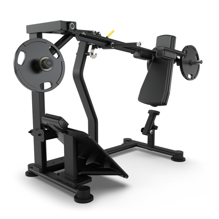 TRUE PLS-1400 plate loaded pendulum squat configured with black upholstery  