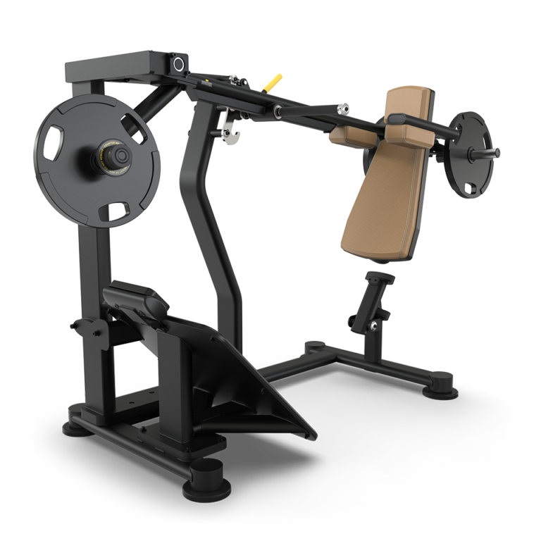 TRUE PLS-1400 plate loaded pendulum squat configured with camel upholstery  