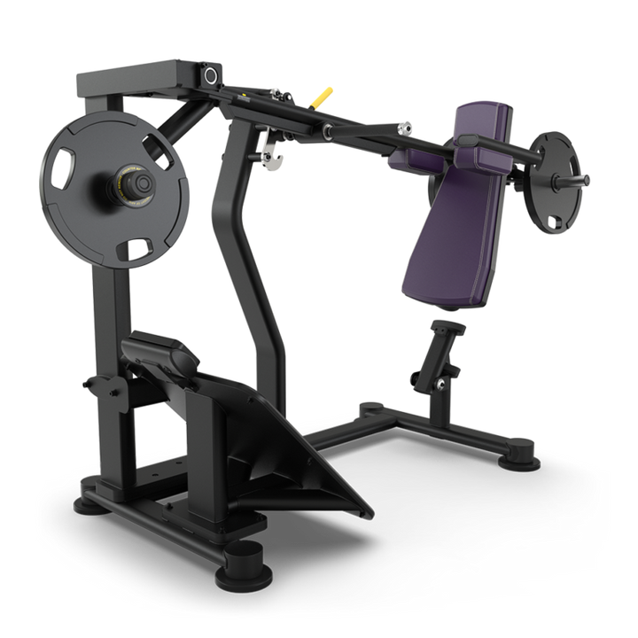 TRUE PLS-1400 plate loaded pendulum squat configured with deep violet upholstery  