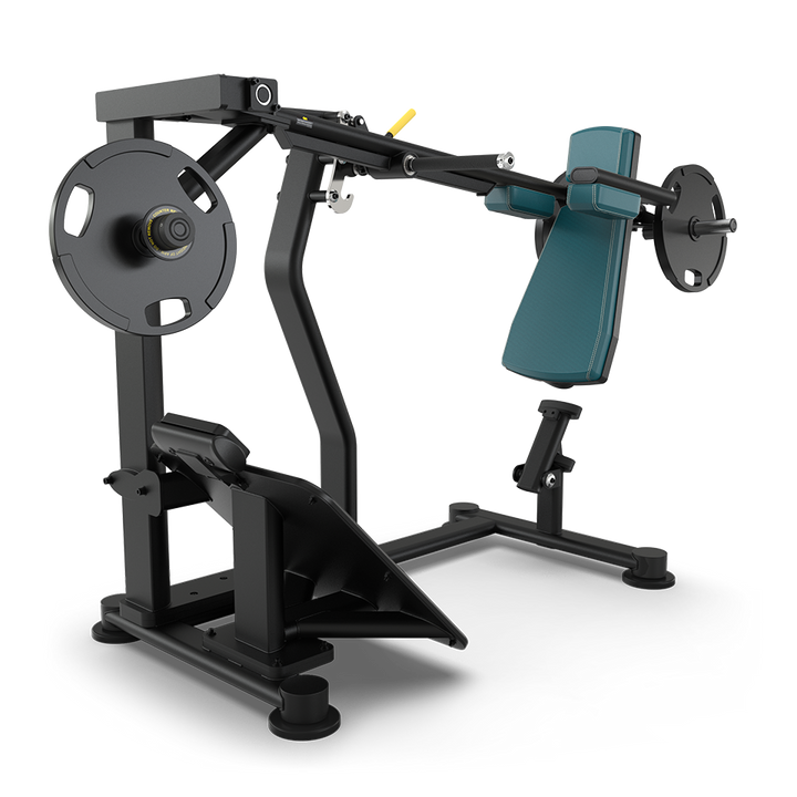 TRUE PLS-1400 plate loaded pendulum squat configured with Grotto Teal upholstery  