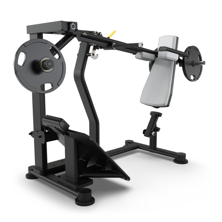 TRUE PLS-1400 plate loaded pendulum squat configured with Light Gray upholstery  