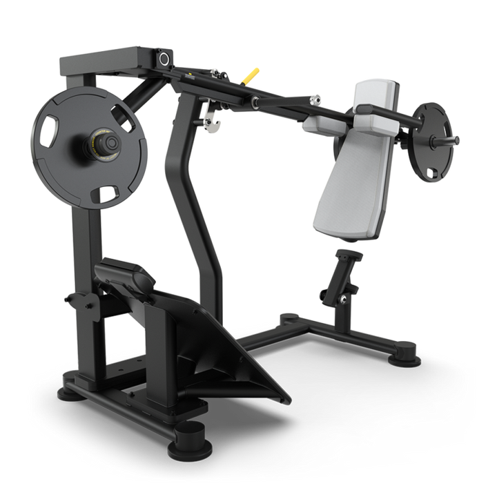 TRUE PLS-1400 plate loaded pendulum squat configured with Light Gray upholstery  
