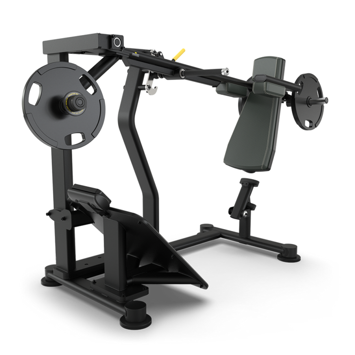 TRUE PLS-1400 plate loaded pendulum squat configured with slate upholstery  