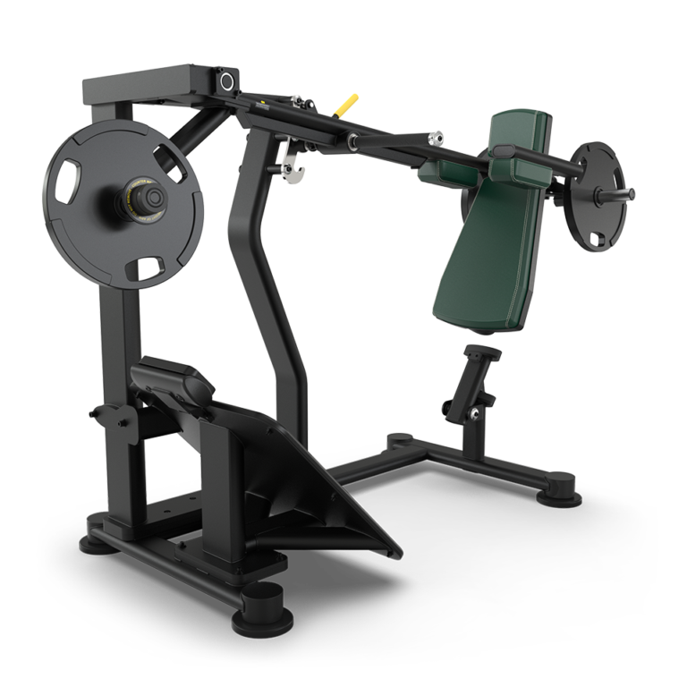 TRUE PLS-1400 plate loaded pendulum squat configured with hunter green upholstery  