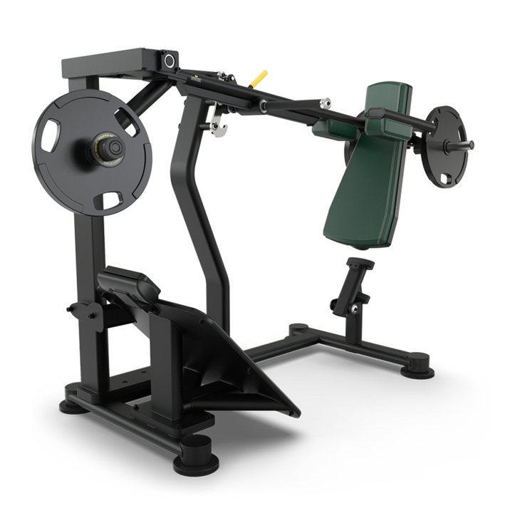 TRUE PLS-1400 plate loaded pendulum squat configured with hunter green upholstery  