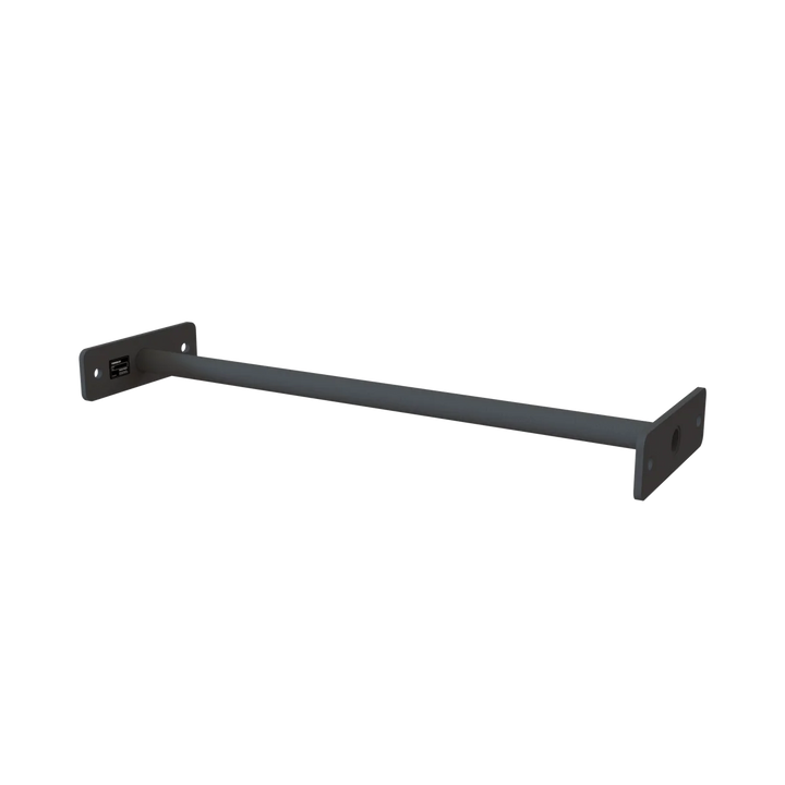 Torque USA X-Create 2.5 ft Single Cross black horizontal pull-up bar with mounting brackets at both ends.