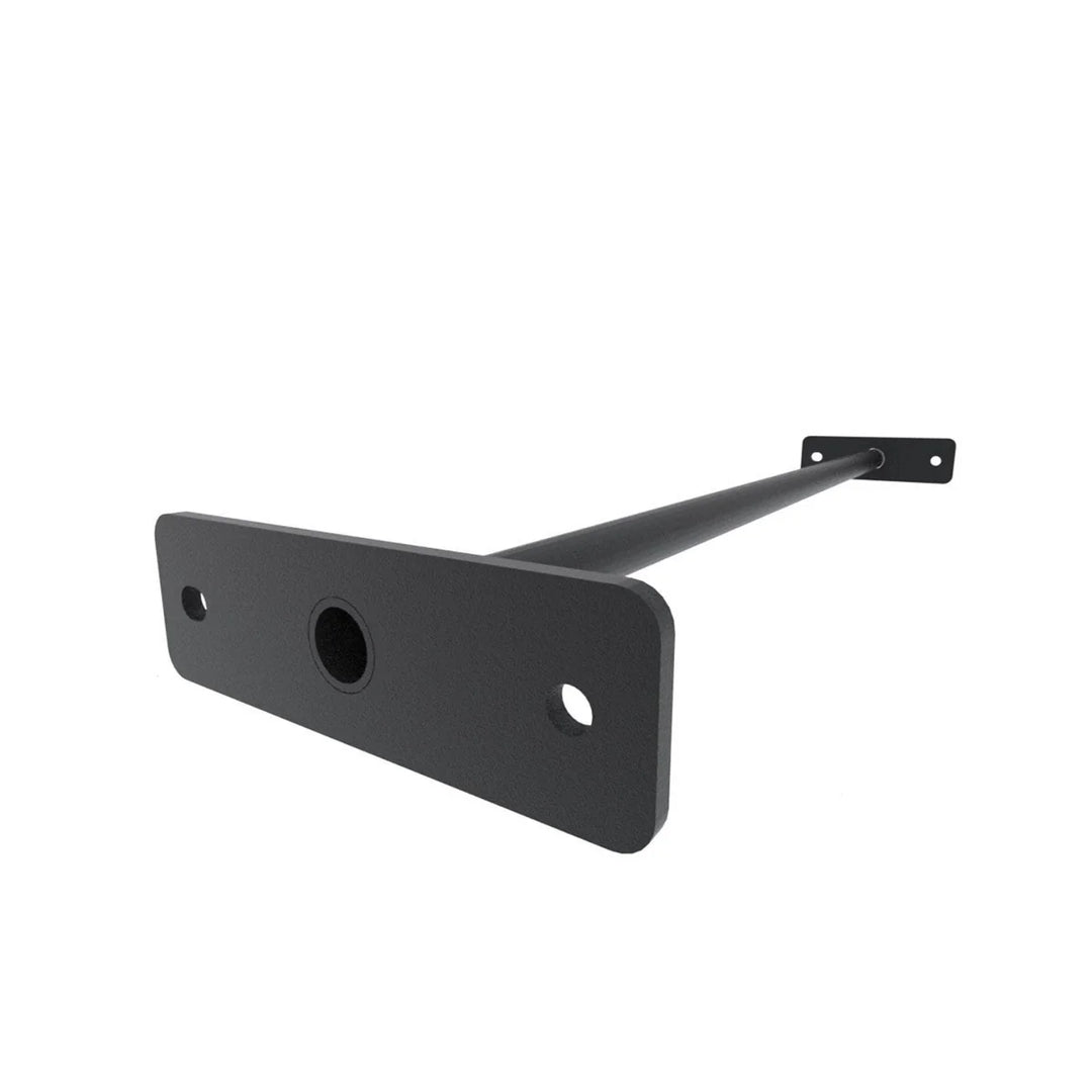 Close-up of Torque USA X-Create 4 ft Single Cross showing a black mounting plate with bolt holes and attached bar.