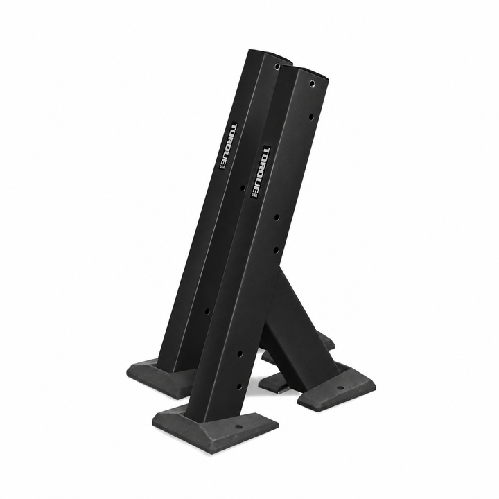 Torque USA X-Create 3 ft angled storage rack sides in Satin Black with upright supports, diagonal braces, and base plates.