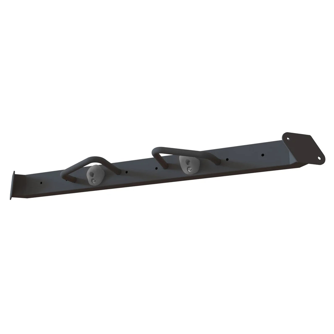 Torque USA X-Create Corner Pull-Up Cross with black horizontal bar, two angled pull-up grips, and mounting plates on both ends.