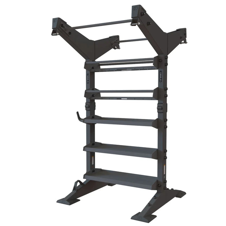 Torque X-CREATE 1-module 2-sided storage center in Satin Black with pull-up stations, ball storage, and accessory trays