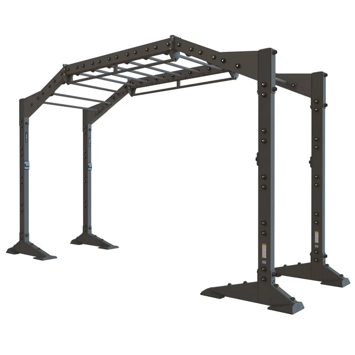 Torque X-CREATE 2-module 15 FT bridge in Satin Black with 10 monkey bar rungs and two 6-foot functional bars