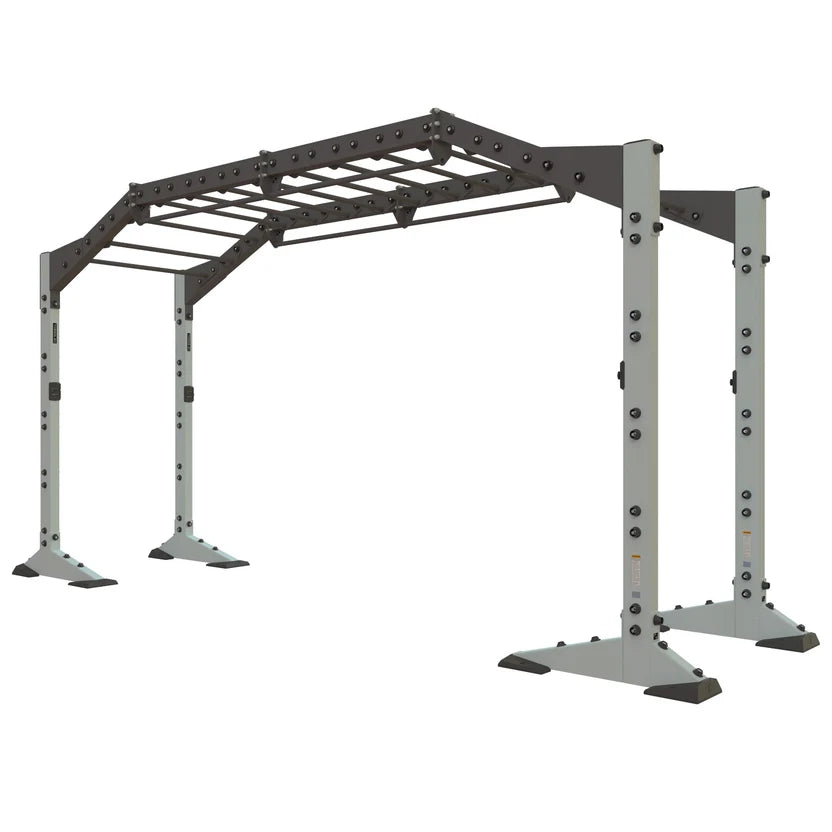 Torque X-CREATE 2-module 17 FT bridge in Platinum with 12 monkey bar rungs and 2 open modules
